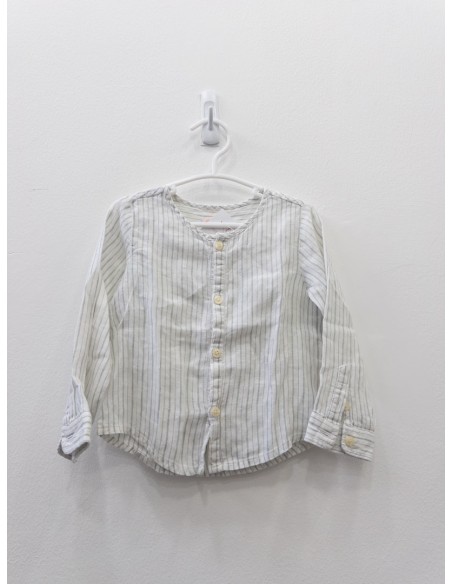 camisa beige rayas verdes
