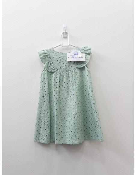 vestido brocado verde agua