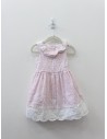 vestido rayas rosadas, hilos plateados
