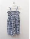vestido bolas azules y rayas en pecho