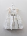 vestido blanco con flores en 3d y detalles en tul