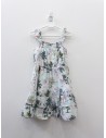 vestido blanco con dibujos de hojas verdes