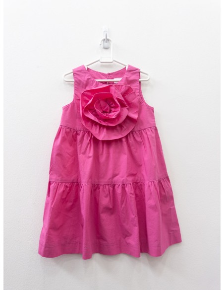 vestido rosado con flores en 3d