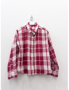 camisa cuadros blancos y fucsias