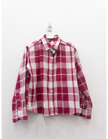 camisa cuadros blancos y fucsias