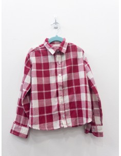 camisa cuadros blancos y fucsias