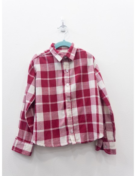 camisa cuadros blancos y fucsias