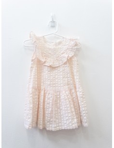 vestido cuadros salmon y blancos