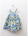 vestido flores azules y amarillas