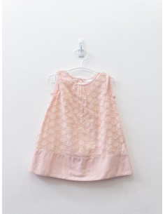vestido rosado brocado