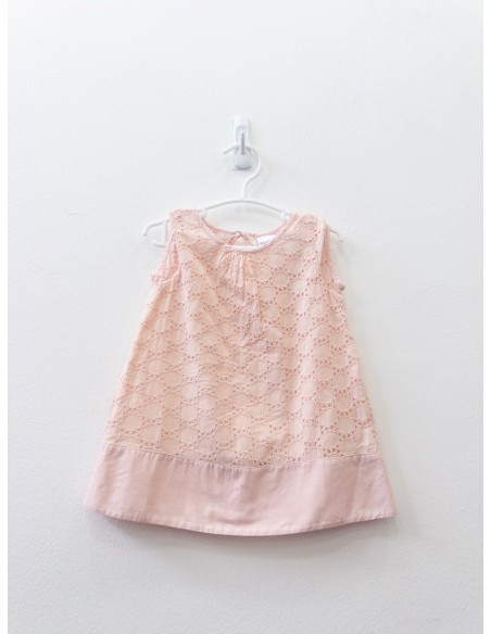 vestido rosado brocado