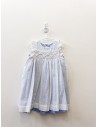 vestido celeste con blanco y nido de abeja