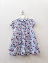 vestido flores azules y concho de vino