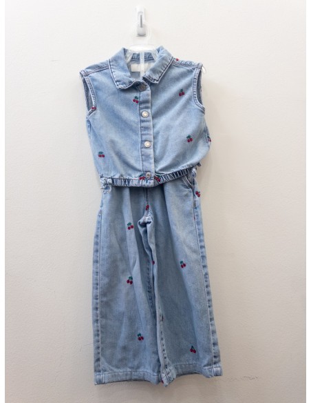 set denim con cerezas
