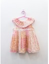 vestido rosado con hilos dorados
