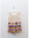 set crochet beige con colores