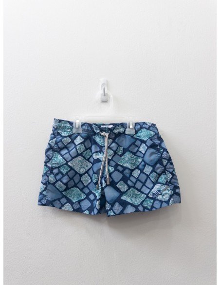 pantalon de bano con disenos azules