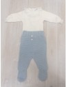 set monito blanco con cuello arandel blanco y celste
