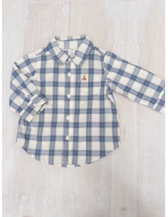 camisa cuadros blancos y azules