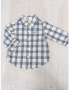 camisa cuadros blancos y azules