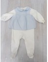 enterizo parte de arriba rayas celestes y pantalon blanco