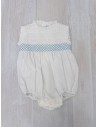 monito blanco con detalle celeste en pecho