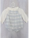 set camisa balnca y enterizo  rayas celestes