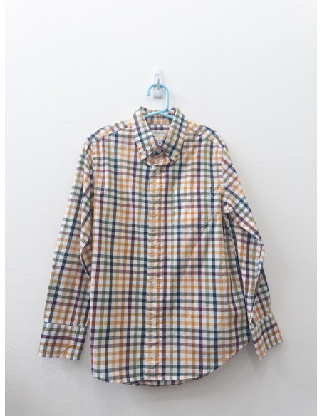 camisa cuadros mostazas concho de vino y verde