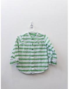 camisa blanca rayas verdes