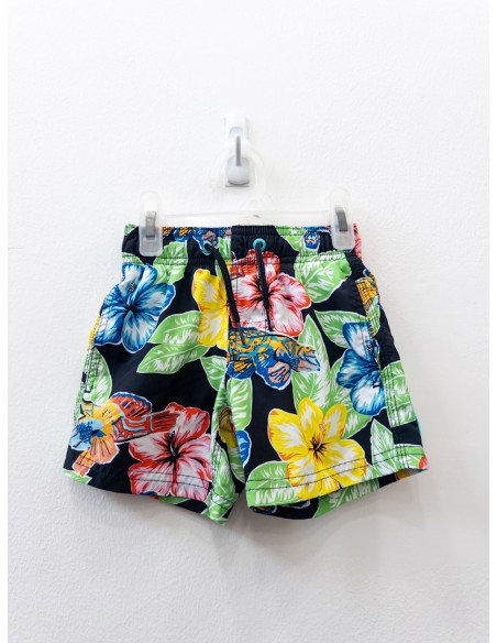 pantalon de bano negro con flores