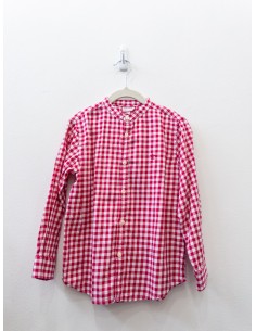 camisa cuadros blancos y rojos