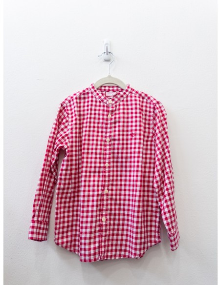 camisa cuadros blancos y rojos