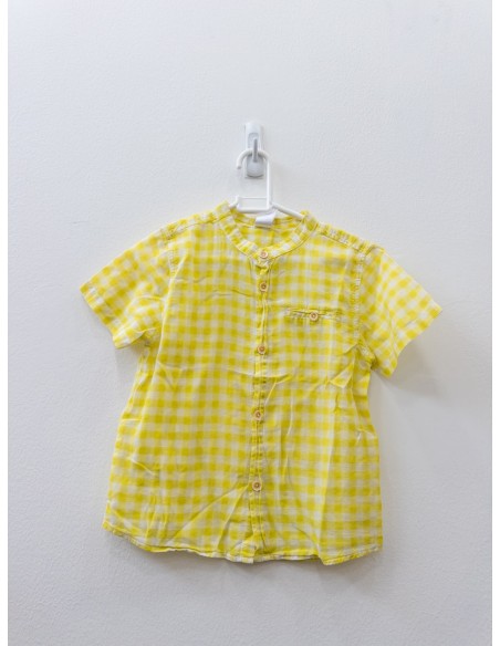 camisa cuadros amarillos y blancos