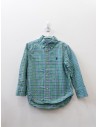 camisa verde con rosado y azul