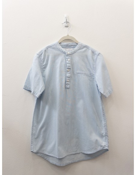 camisa lino celeste