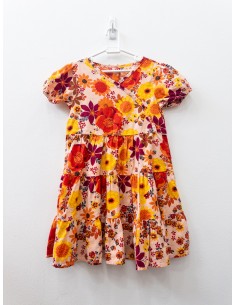 vestido flores naranja y girasoles