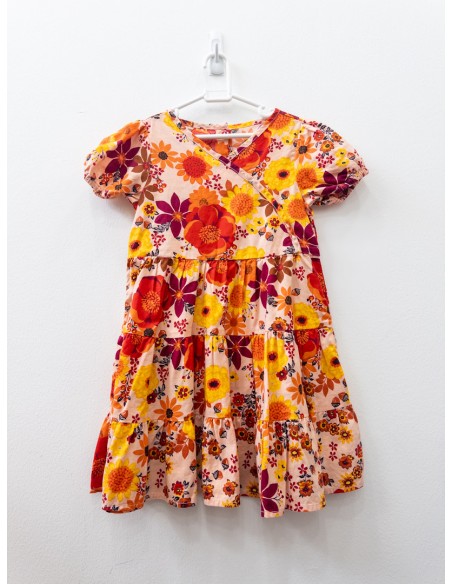 vestido flores naranja y girasoles