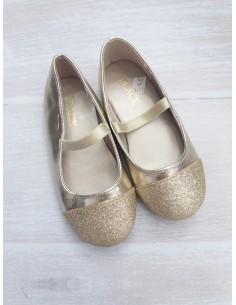 ballerinas doradas con escarcha