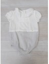 enterizo bordado gris con blanco