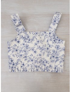 set blanco con dibujos azules