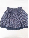 set falda azul con florcitas