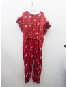 enterizo rojo con flores