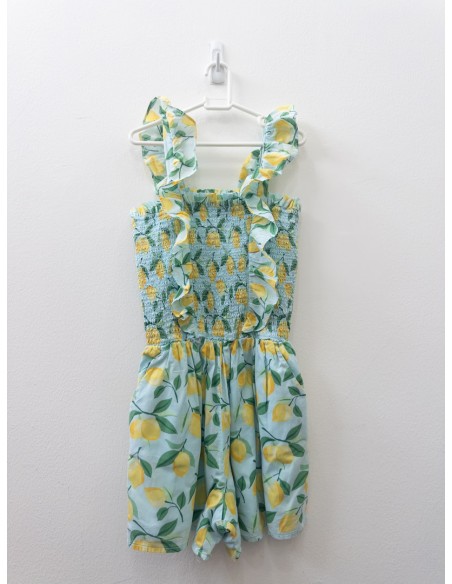 enterizo celeste con limones
