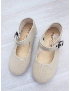 ballerinas de lona beige