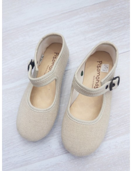 ballerinas de lona beige