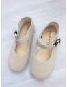 ballerinas de lona beige