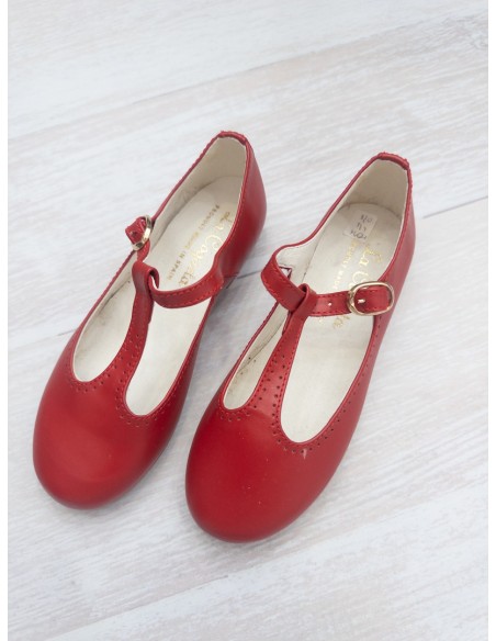 zapatillas de cuero rojo