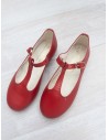 zapatillas de cuero rojo