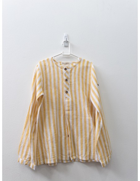 camisa rayas blancas y amarillas