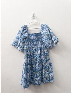vestido flores azules y amarillas